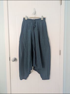 Women's Relaxed Harem Sarouel Pants in Dark Teal